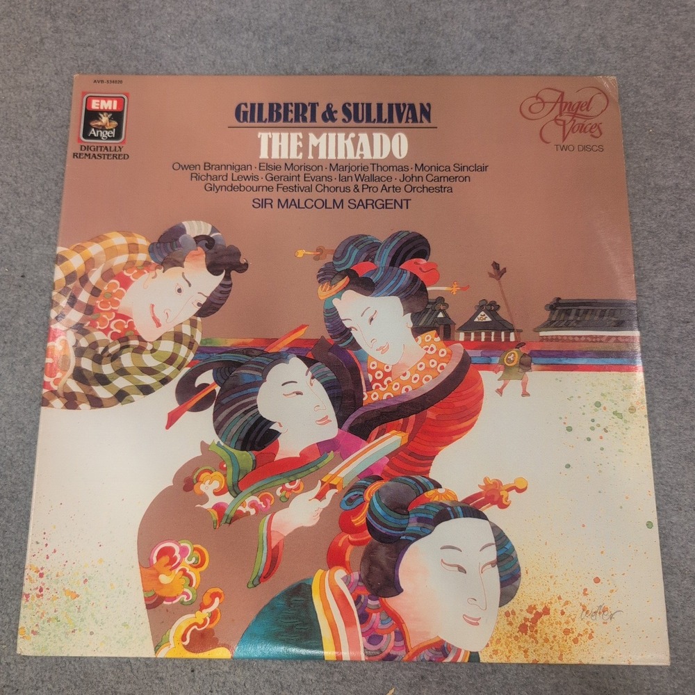 Gilbert & Sullivan The Mikado Vinyl 2 LP Set Sargent EMI Angel
